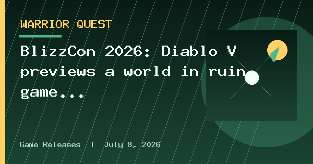 BlizzCon 2026: Diablo V previews a world in ruin, game mechanics, and classes