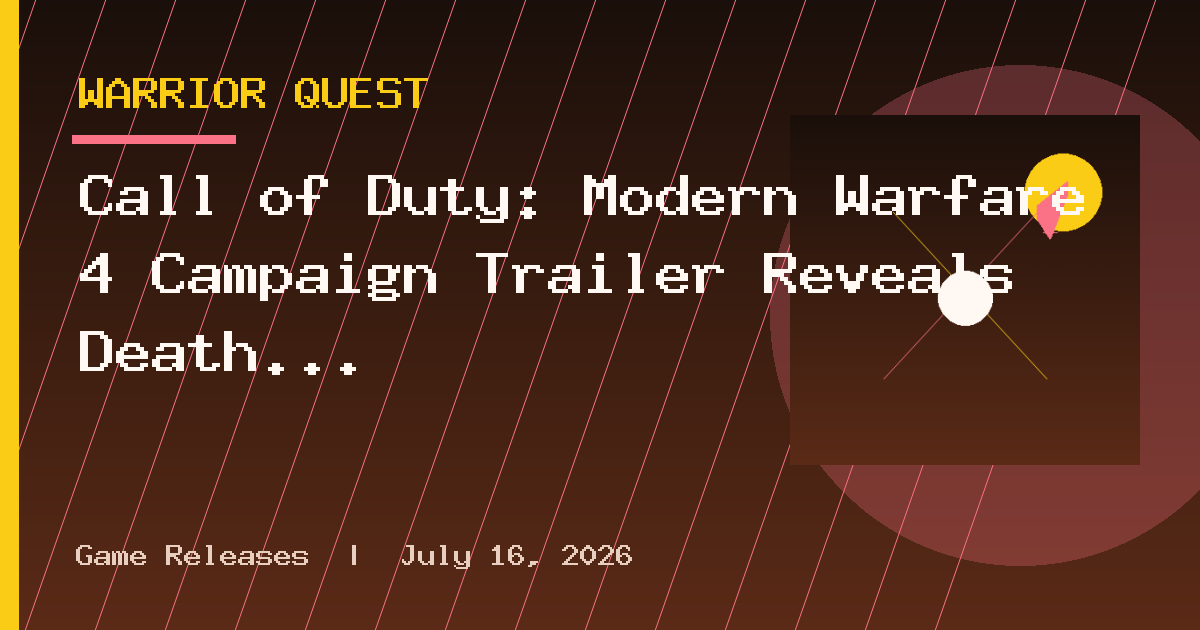 Call of Duty: Modern Warfare 4 Campaign Trailer Reveals Death Stranding Star