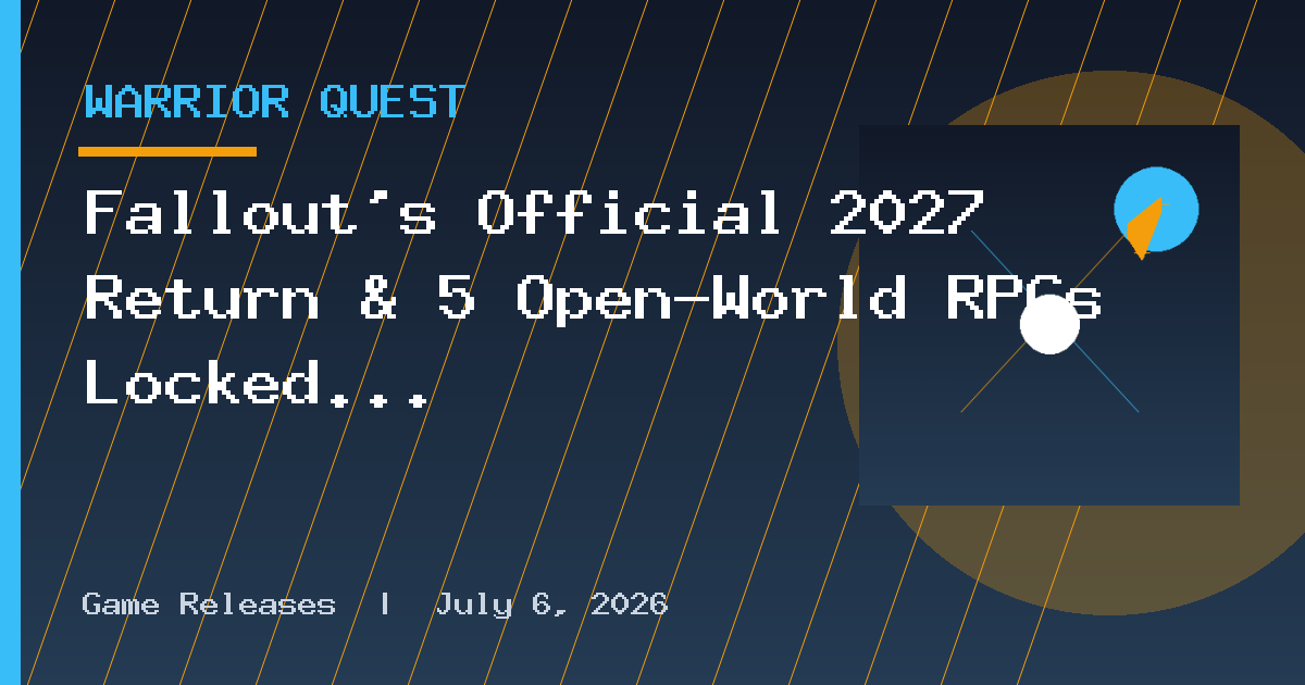 Fallout's Official 2027 Return & 5 Open-World RPGs Locked In