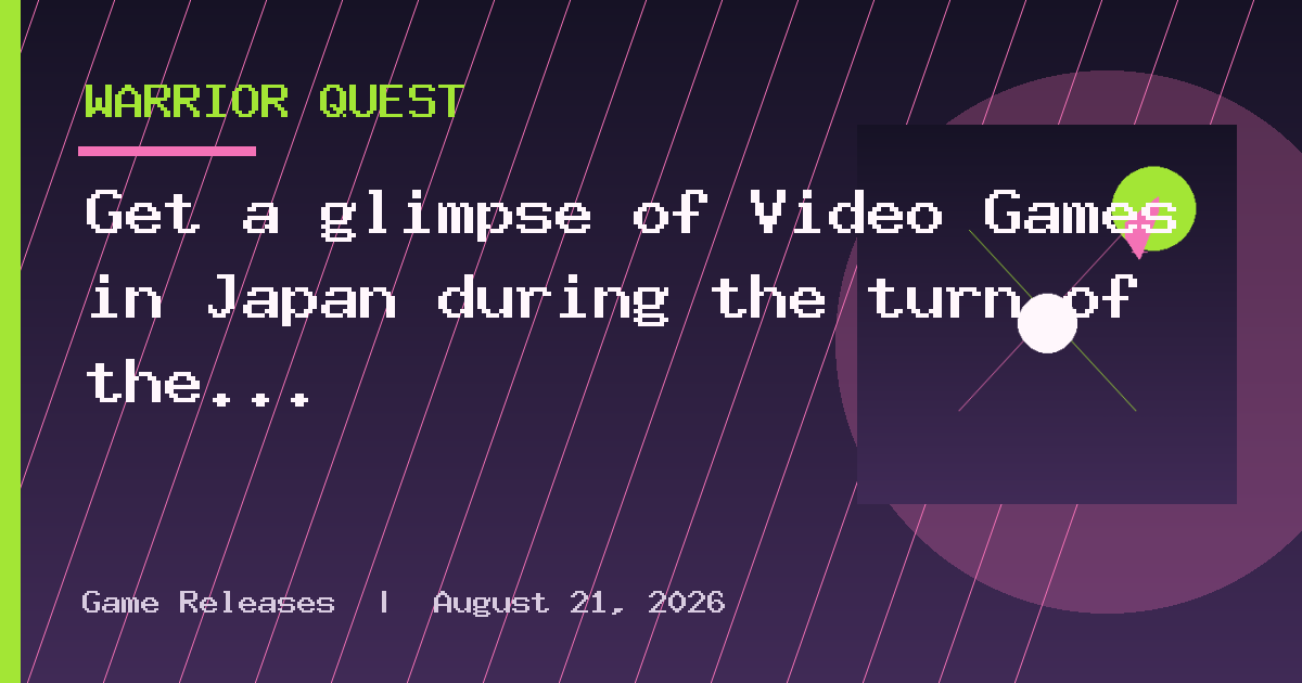 Get a glimpse of Video Games in Japan during the turn of the century