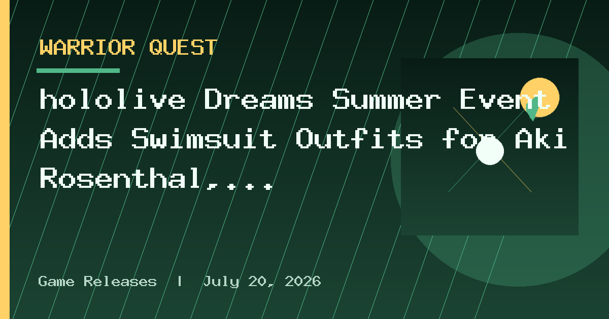 hololive Dreams Summer Event Adds Swimsuit Outfits for Aki Rosenthal, Shiori