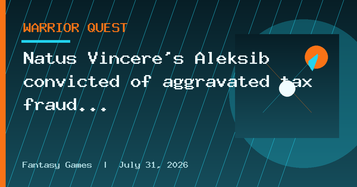 Natus Vincere's Aleksib convicted of aggravated tax fraud in Finland