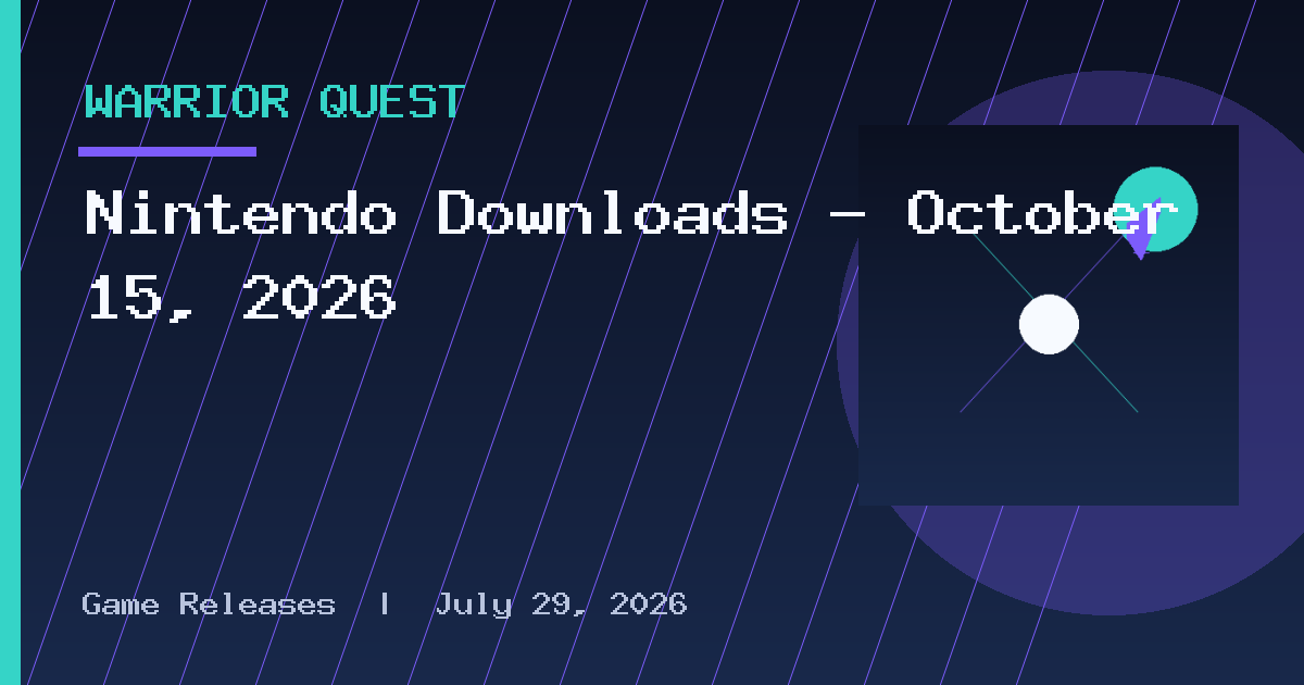 Nintendo Downloads - October 15, 2026