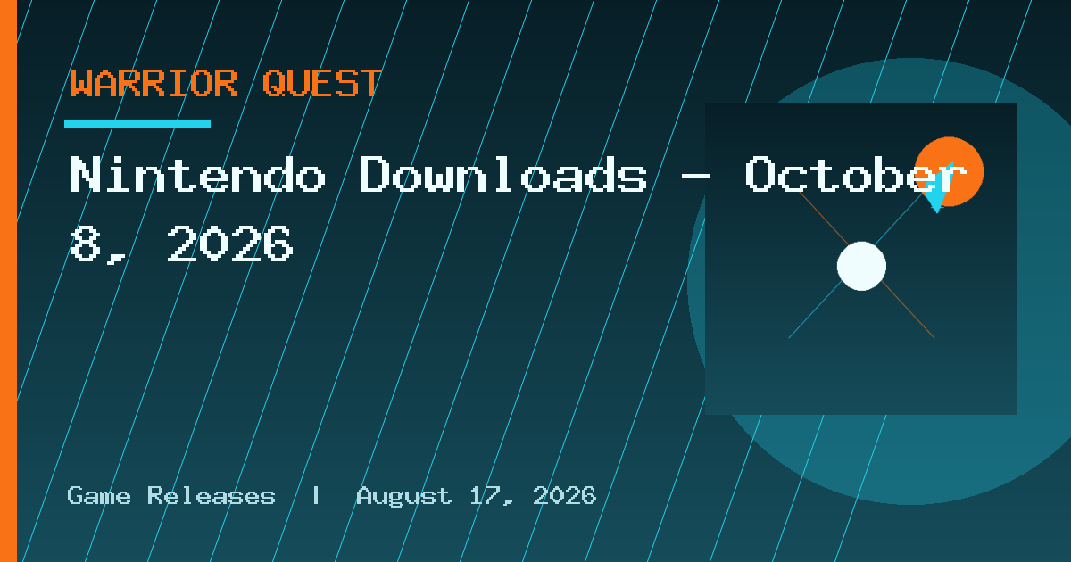 Nintendo Downloads - October 8, 2026