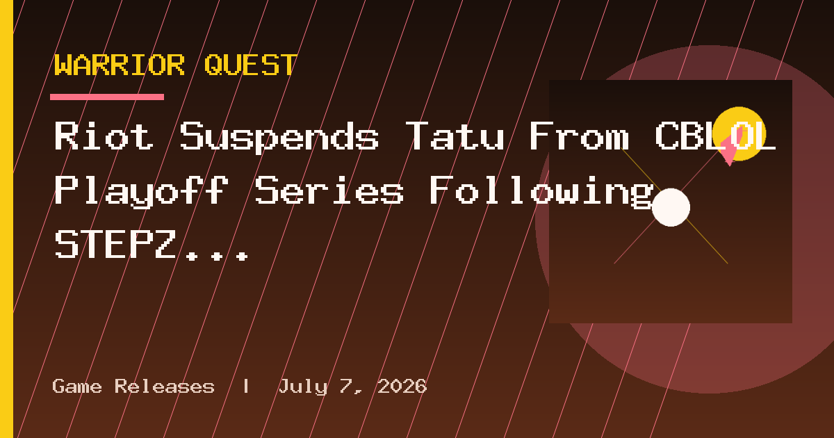Riot Suspends Tatu From CBLOL Playoff Series Following STEPZ Incident