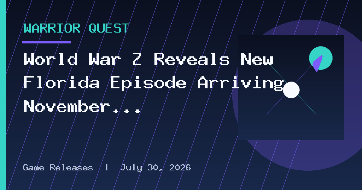 World War Z Reveals New Florida Episode Arriving November 12