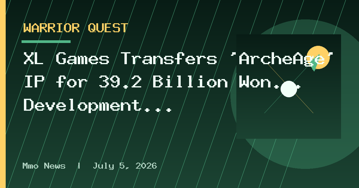 XL Games Transfers 'ArcheAge' IP for 39.2 Billion Won... Development